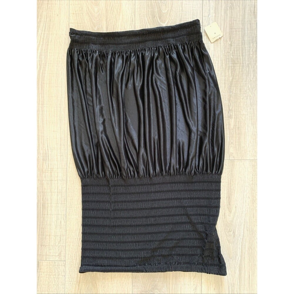 Twenty One Tube Dress Stretch Strapless Smocked Party Mini Black Size M
